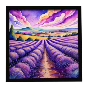 Colorful English Lavender Framed Metal Print Bathroom, Kitchen, Office, Home Decor Wall Art Ready to Hang, Square, 8X8