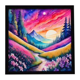 Colorful Phlox Framed Metal Print Bathroom, Kitchen, Office, Home Decor Wall Art Ready to Hang, Square, 8X8