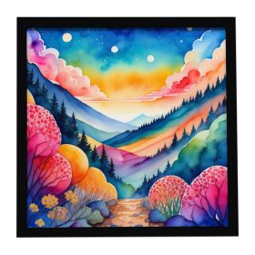 Colorful Brunia Framed Metal Print Bathroom, Kitchen, Office, Home Decor Wall Art Ready to Hang, Square, 8X8