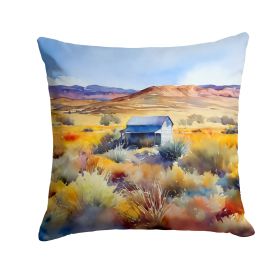 Nevada Sagebrush in Watercolor Throw Pillow Machine Washable, Indoor Outdoor Decorative Pillow for Couch, Bed or Patio, 18Hx18W