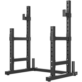 Adjustable Squat Rack, 660lbs Multi-Functional Bench Press Rack for Weight Lifting Home Gym Strength Training, Black