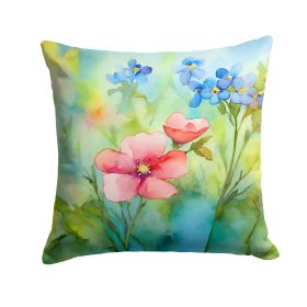 Alaska Forget-me-nots in Watercolor Throw Pillow Machine Washable, Indoor Outdoor Decorative Pillow for Couch, Bed or Patio, 14Hx14W (Default: Default)