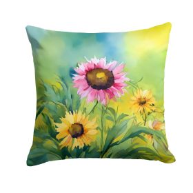 Kentucky Goldenrod in Watercolor Throw Pillow Machine Washable, Indoor Outdoor Decorative Pillow for Couch, Bed or Patio, 14Hx14W (Default: Default)
