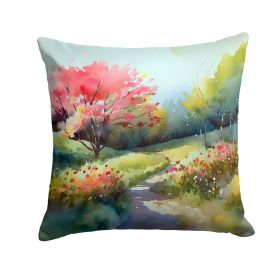 North Carolina Dogwoods in Watercolor Throw Pillow Machine Washable, Indoor Outdoor Decorative Pillow for Couch, Bed or Patio, 18Hx18W (Default: Default)