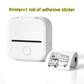 Portable Mini Thermal Label Printer Home Photo Printer Student Wrong Question Printer Bluetooth-compatible Mini Label Printer Price Tag (Option: White-USB)